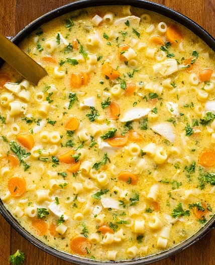 Creamy Chicken Parmesan Pasta Soup