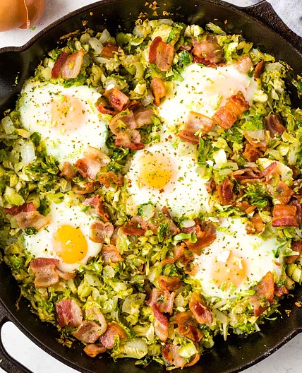 Brussels Sprouts with Bacon Breakfast Hash