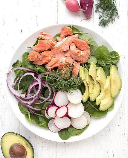 Keto Salmon Avocado Salad