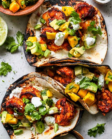 Chipotle Shrimp Tacos with Avocado-Mango Salsa