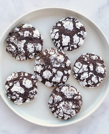 Peppermint Chocolate Crinkle Cookies