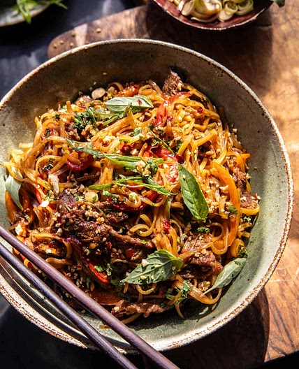 30 Minute Thai Basil Beef Noodles