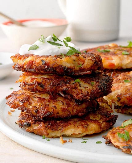 Cheese & Red Pepper Latkes