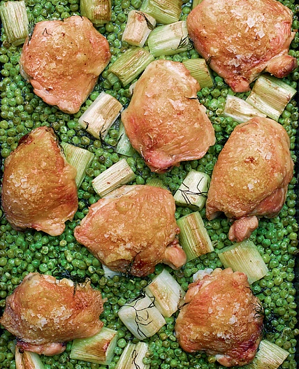 Chicken and Pea Traybake