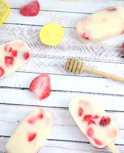 Strawberry Lemonade Protein Popsicles
