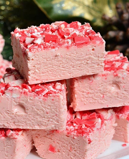 Peppermint White Chocolate Fudge