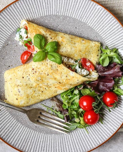 Cottage Cheese + Basil Omelet
