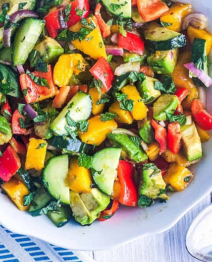 Mango Cucumber Salad With Avocado and Fresh Mint