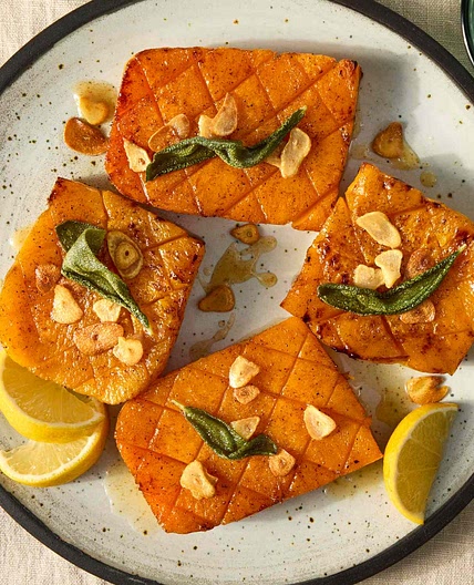Garlic-Butter Butternut Squash Steaks