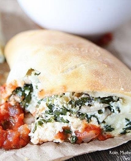 Kale, Mushroom, and Ricotta Calzones