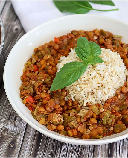 Creole Okra and Lentil Stew