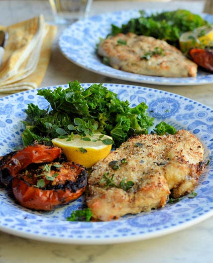 Garlic, Herb and Parmesan Crusted Chicken Schnitzels