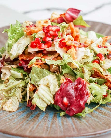 Holiday Salad Recipe with Maple Bacon Dressing