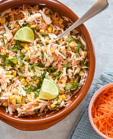 Spicy Cabbage and Corn Slaw