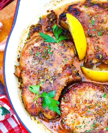 Baked Garlic Lemon Pork Chops