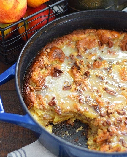 Bourbon Apple Pecan Bread Pudding