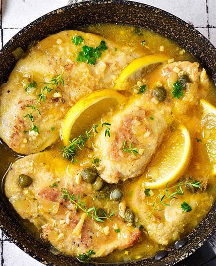 Cast Iron Skillet Chicken Breast In Lemon Caper Sauce