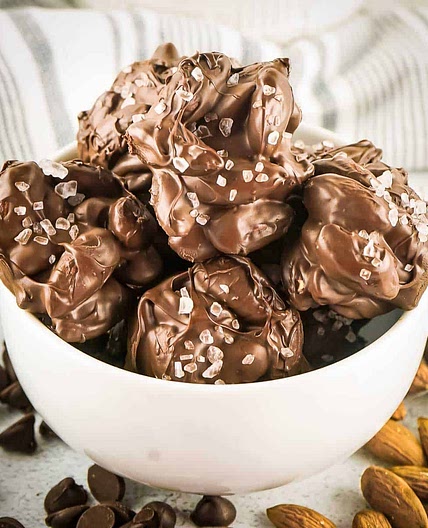 Easiest Chocolate Almond Clusters