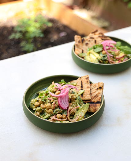 Avocado Chickpea Salad with Tzatziki-Style Dressing
