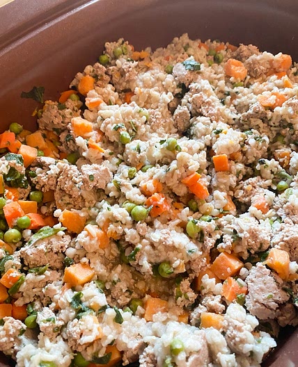 Homemade Dog Food in Slow Cooker