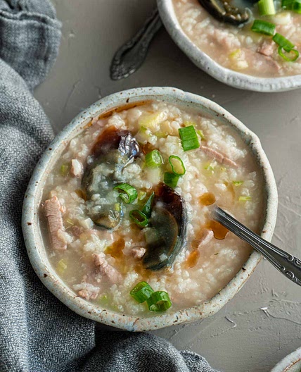 Century Egg Congee with Pork