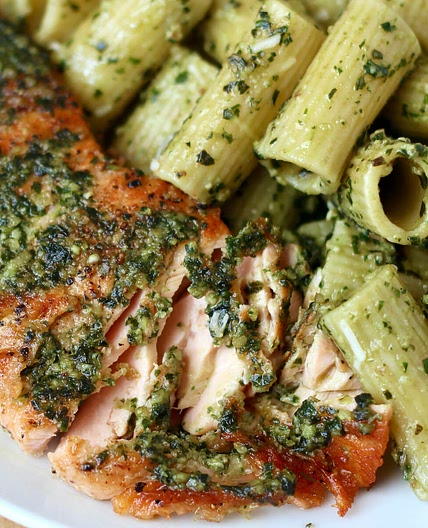 Salmon with Pesto Butter