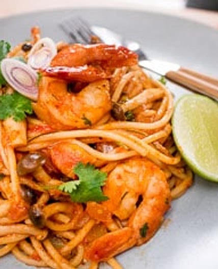 Tom Yum Spaghetti สปาเก็ตตี้ต้มยำกุ้ง