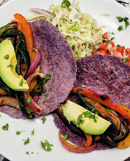 Portobello mushroom fajitas