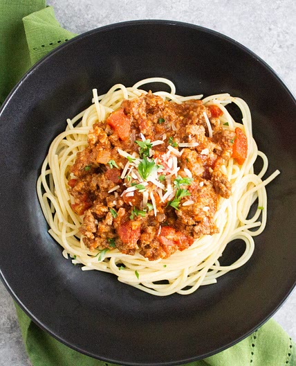 Doctored up Spaghetti Sauce (from a jar)