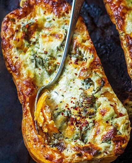 Creamy Four Cheese Spinach Butternut Squash