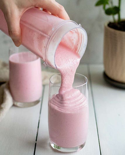 Cottage Cheese Strawberry Smoothie