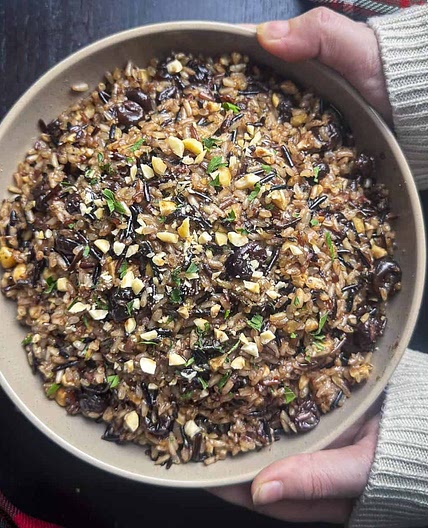 Wild Rice with Cherries and Hazelnuts