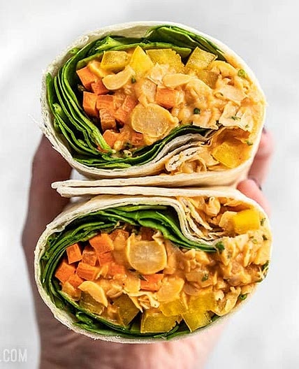 Sriracha Chickpea Salad Wraps