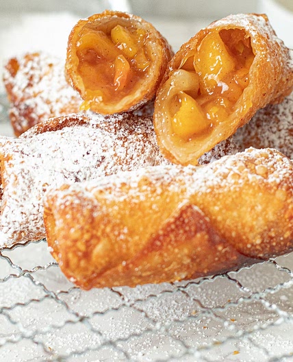 Peach Cobbler Egg Rolls