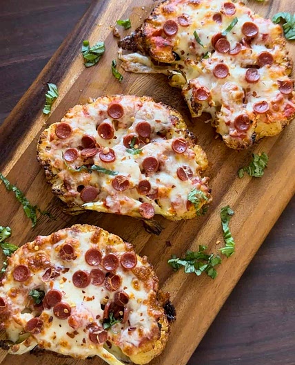 Cauliflower Pizza Steaks (Low Carb)