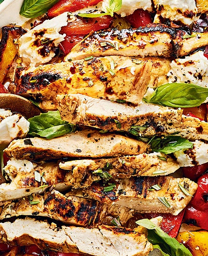 Balsamic chicken with pepper Caprese