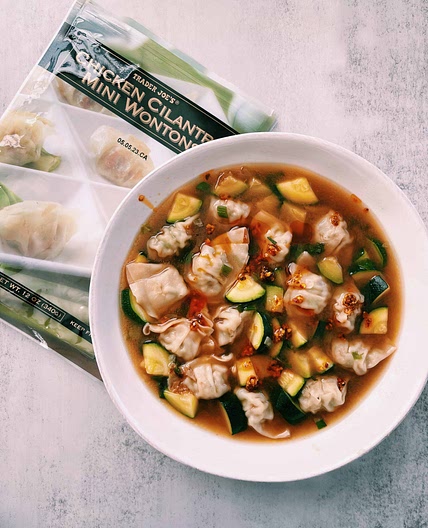 Chicken Cilantro Dumpling Miso Ginger Soup