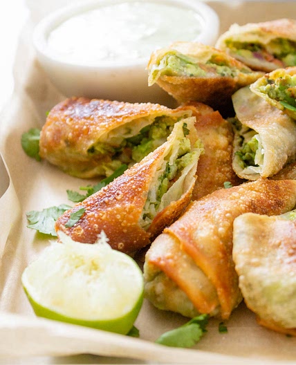 Avocado Egg Rolls with Vegan Cilantro Ranch