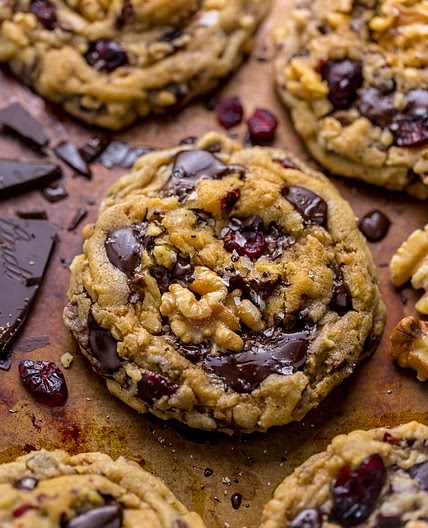 Dark Chocolate Cranberry Walnut Cookies