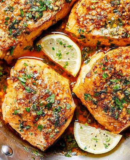 Lemon Garlic Butter Baked Cod Fillets