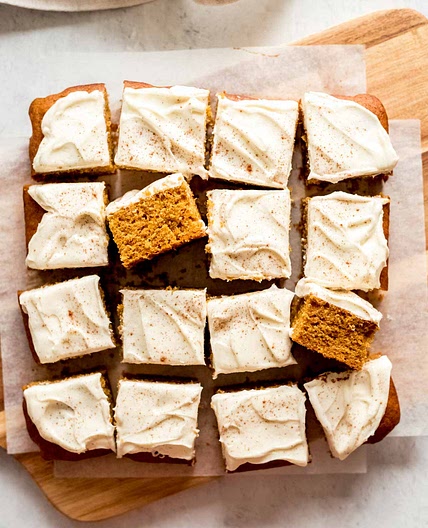 Pumpkin Bars with Cream Cheese Frosting