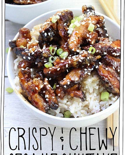 Crispy & Chewy Sesame Shiitake