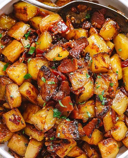 Honey Bacon Roasted Potatoes