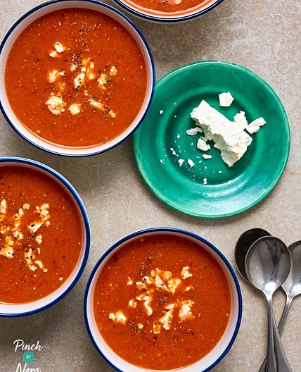 Roasted Red Pepper and Feta Soup | Slimming & Weight Watchers Friendly