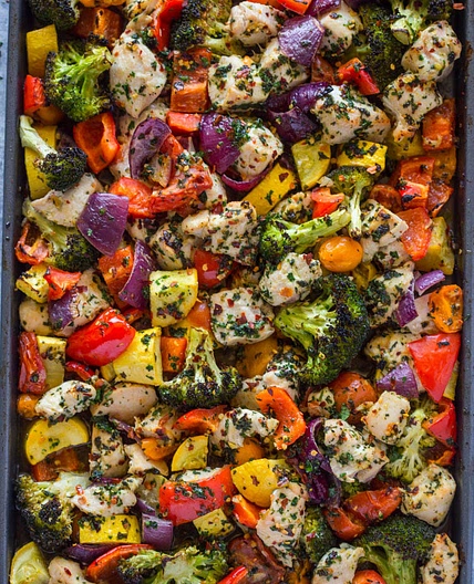 Sheet Pan Roasted Garlic & Herb Chicken and Veggies
