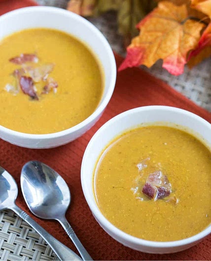 Easy Pumpkin Soup with Bacon - Dairy Free