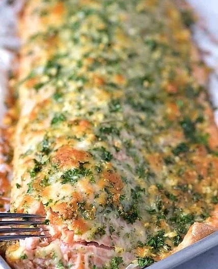 Baked Salmon with Parmesan Herb Crust Recipe