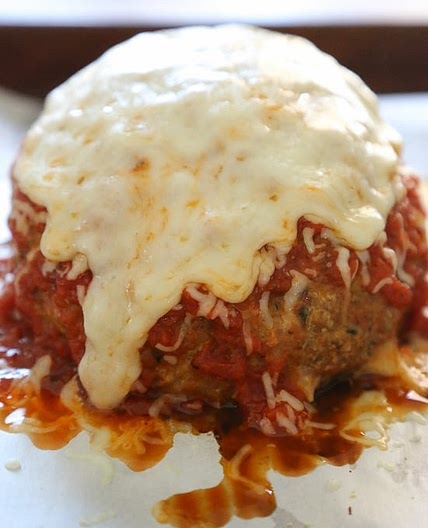 Giant Turkey Meatball Parmesan