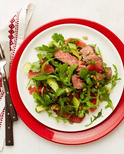 Sodium Girl's Steak Salad with Arugula and Grapefruit
