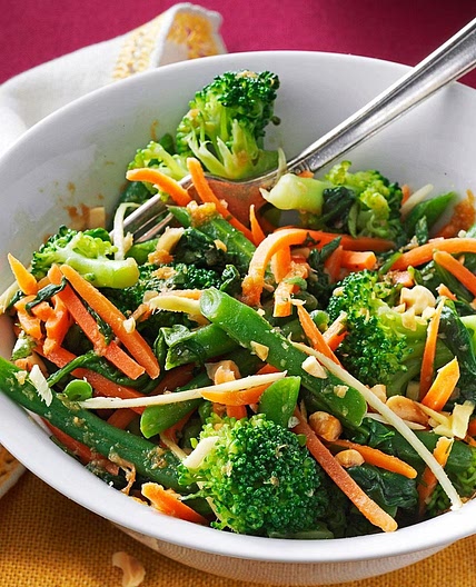 Ginger-Sesame Steamed Vegetable Salad
